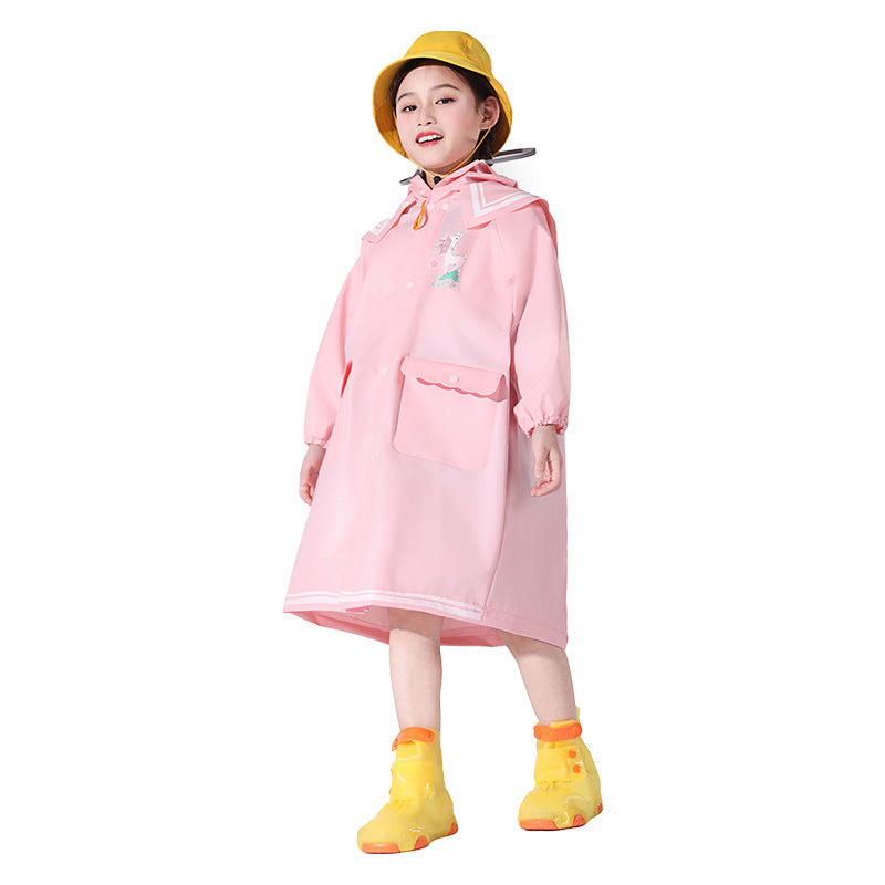 2026 Kids EVA Raincoat with Extra Large Backpack Poncho