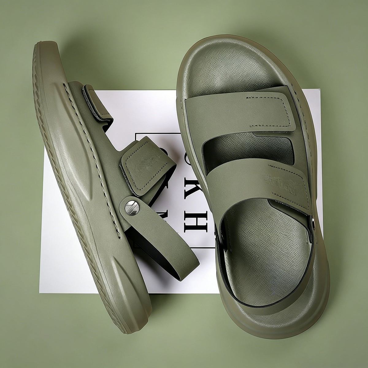 Gray Men's Breathable Dual-Use Sandals Soft Sole Driving Shoes