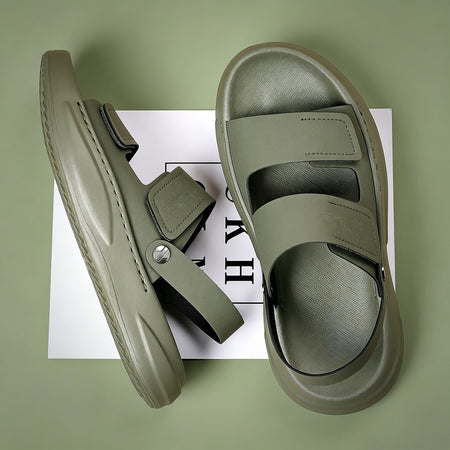 Gray Men's Breathable Dual-Use Sandals Soft Sole Driving Shoes