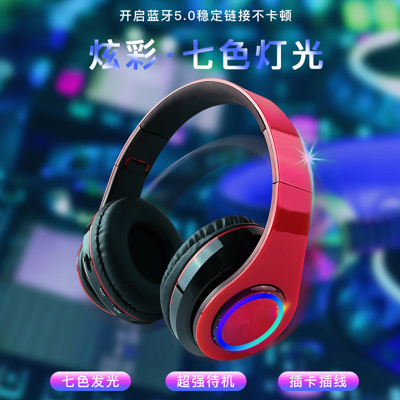 Bluetooth 5.0 Foldable Wireless Headset with LED Lights
