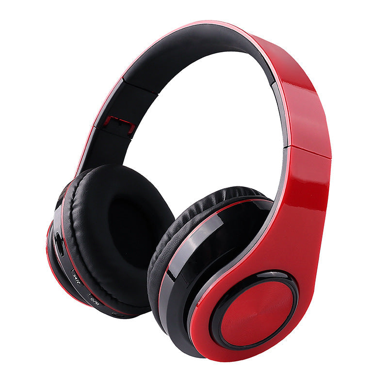 Bluetooth 5.0 Foldable Wireless Headset with LED Lights in Black
