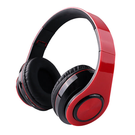 Bluetooth 5.0 Foldable Wireless Headset with LED Lights in Black
