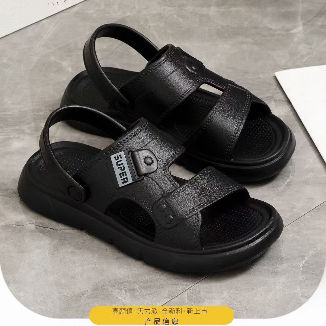 Black Men's EVA Soft Sole Sandals Non-Slip Beach Casual Shoes