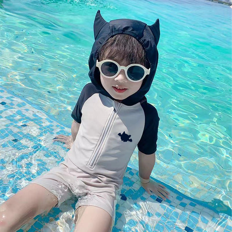 Kids Cat Ear One Piece Swimsuit Cartoon Unisex Swimwear