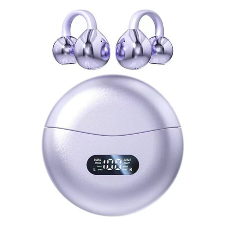 Air Conduction Clip-On Wireless Sports Earphones for Running in Purple