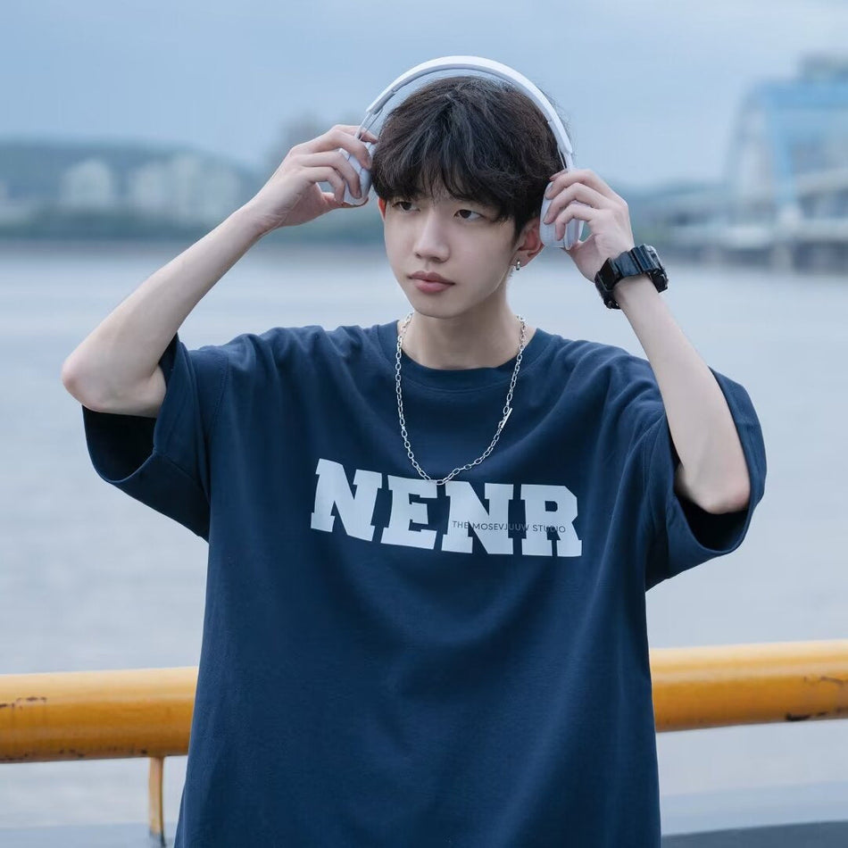 Boys' Combed Cotton Graphic T-Shirt Loose Fit Casual Tee