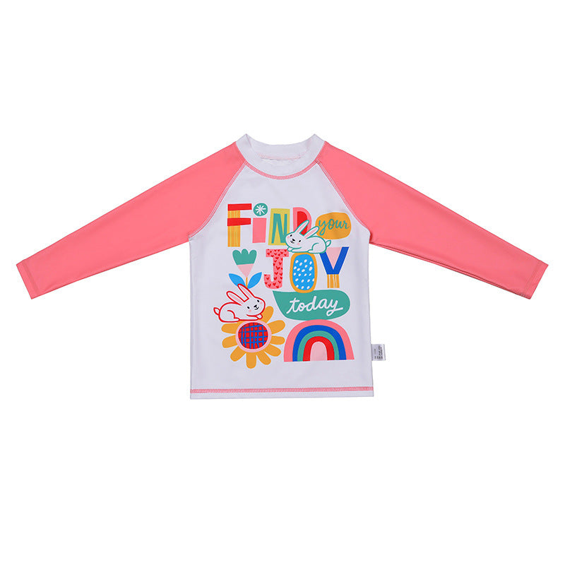 Girls Long Sleeve Split Swimsuit Bunny Garden UV Protection Set