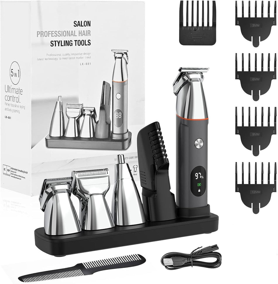 Men Waterproof Electric Shaver Multi-Function Grooming Set