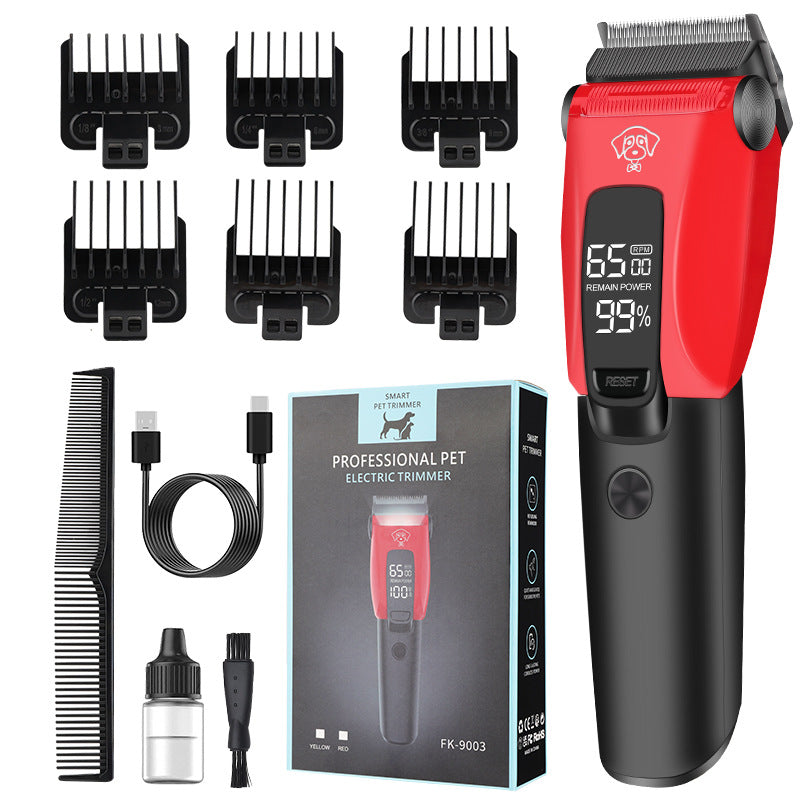 Red Professional Rechargeable Pet Hair Clipper for Dogs and Cats
