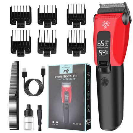 Red Professional Rechargeable Pet Hair Clipper for Dogs and Cats
