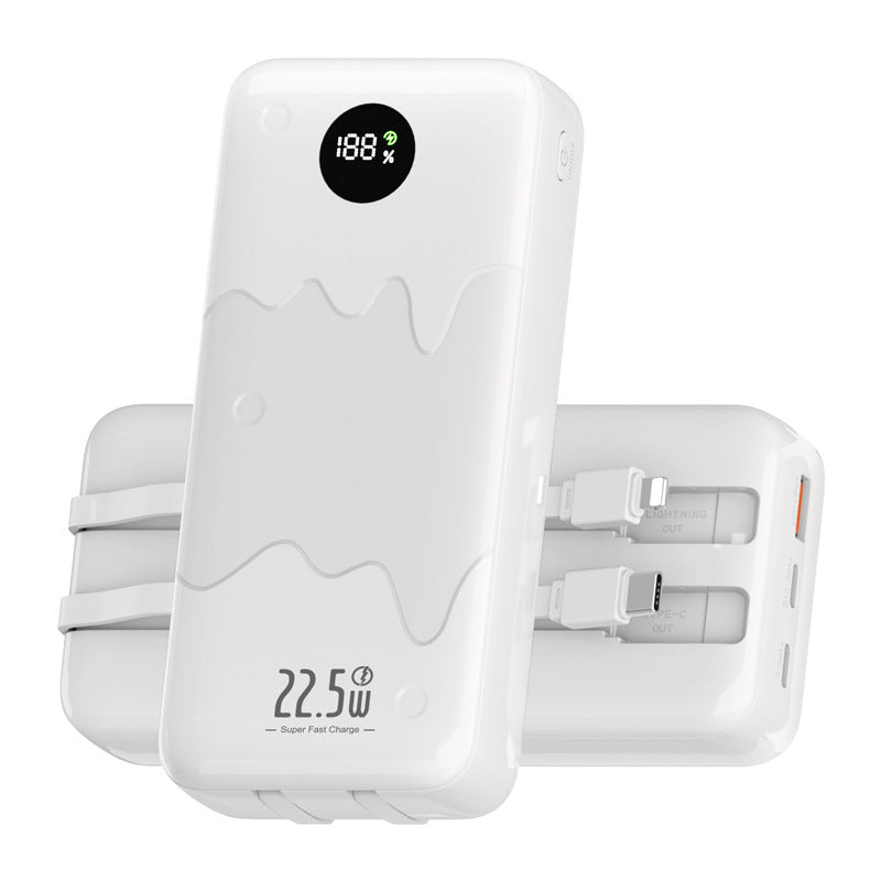 20000mAh Fast Charging Power Bank Dual Cable 22.5W Output in White