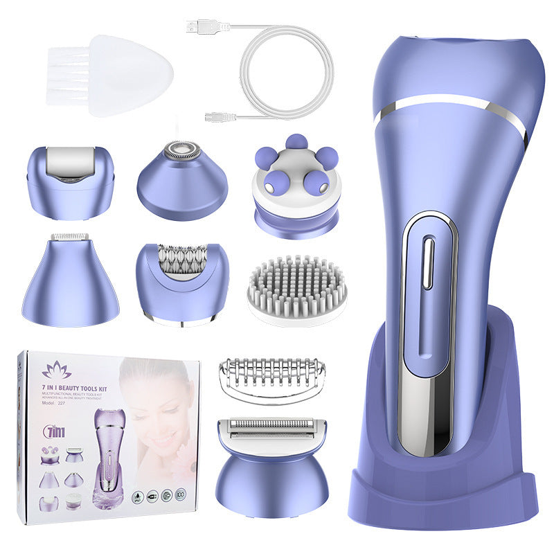 Purple Women Seven-in-One Body Hair Trimmer Grooming Care Set