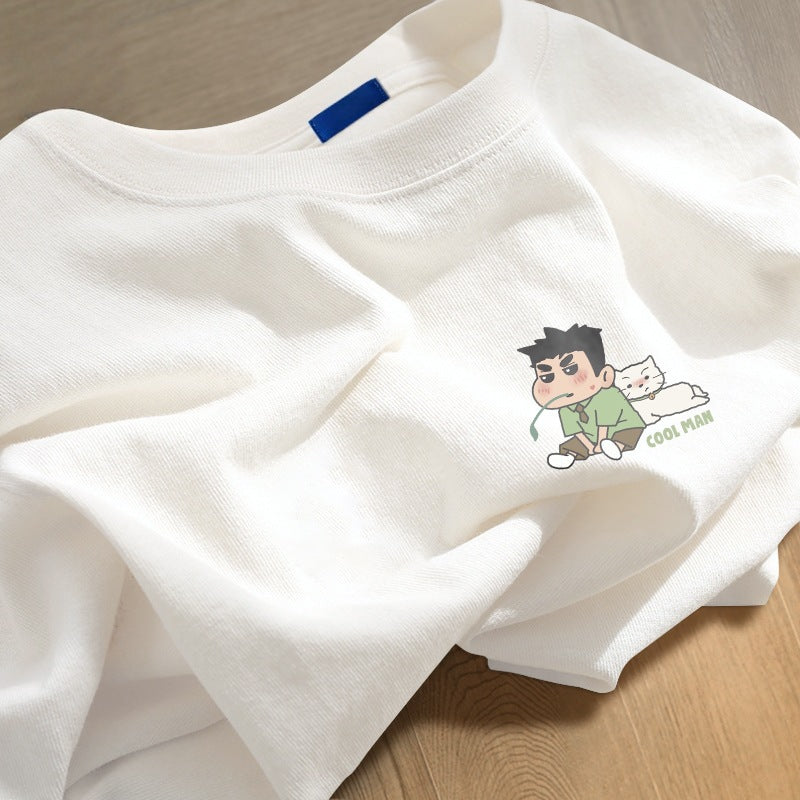 Men's Cotton Graphic T-Shirt Casual Loose Fit Summer Tee