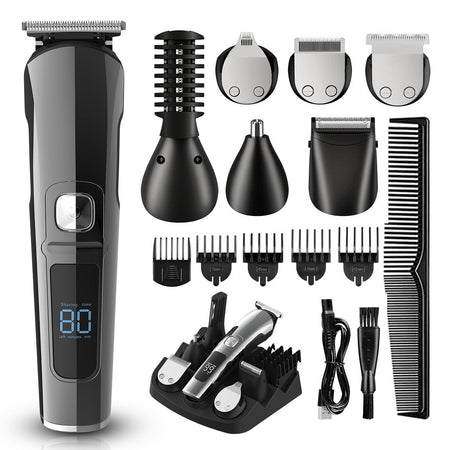 Men Waterproof Electric Shaver Multi-Function Grooming Clipper Set