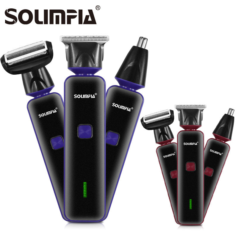 Men 3-in-1 Electric Hair Clipper Beard Nose Trimmer Grooming Set