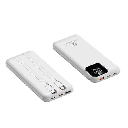 Fast Charging Power Bank Built-in Cable Custom Logo in Black