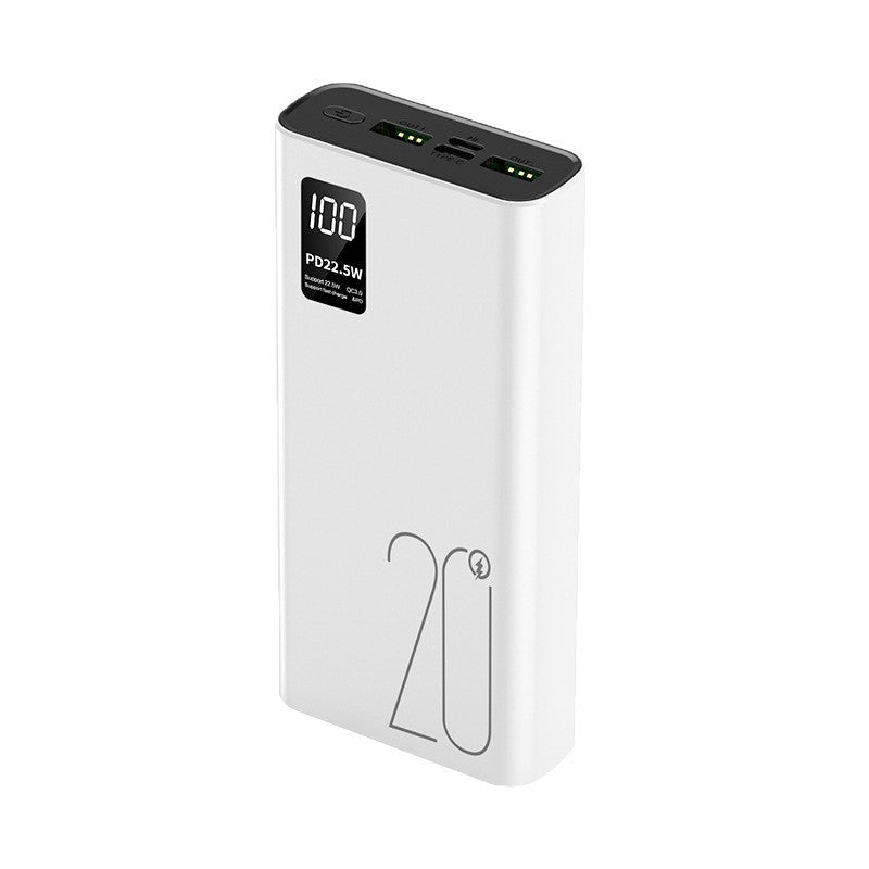 Ultra-Thin Fast Charging Power Bank Digital Display in White