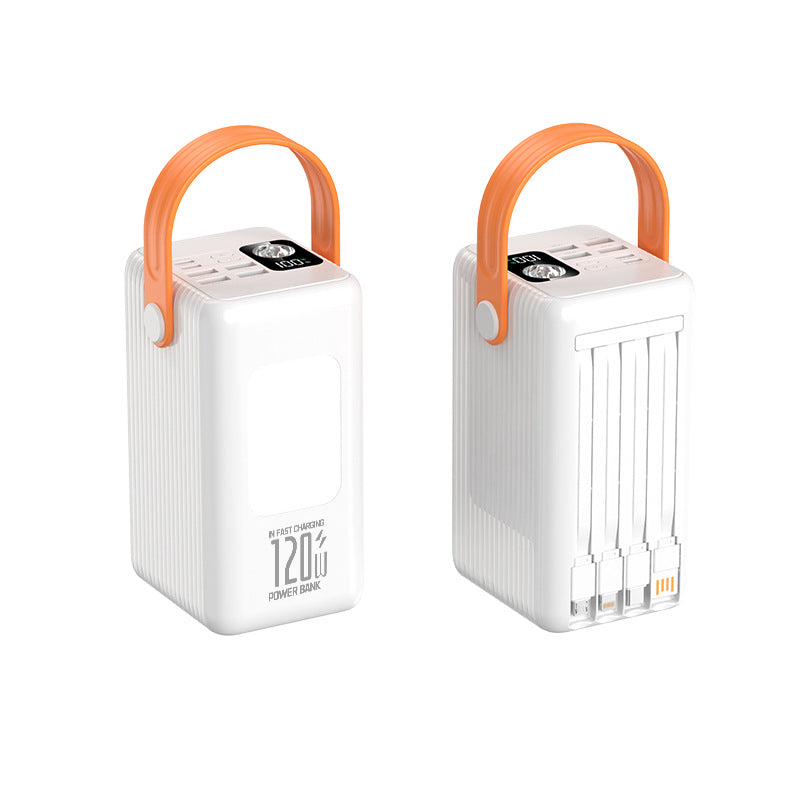 Fast Charging Power Bank with LED Light Outdoor Camping in Orange