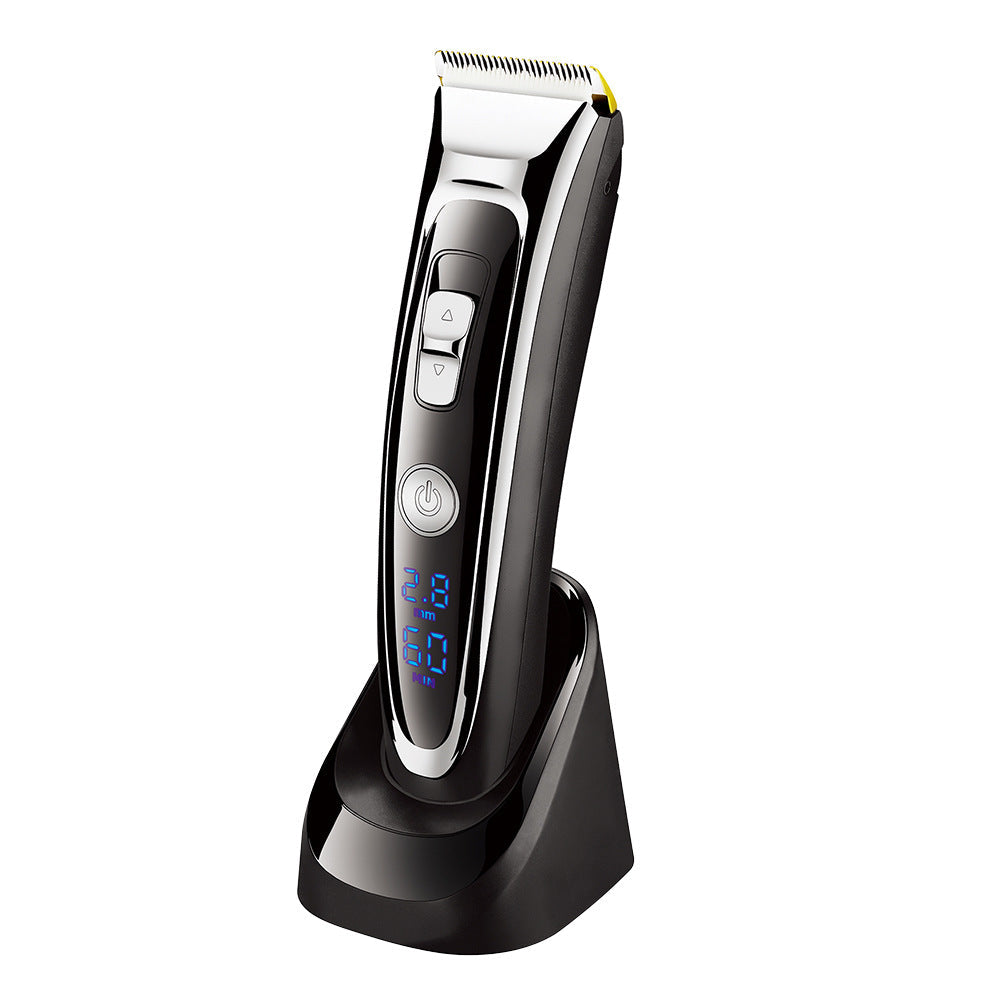 Men LCD Ceramic Blade Hair Clipper Low Noise Fast Charging