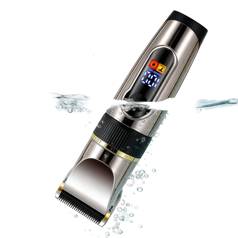 Men Ceramic Blade Electric Hair Clipper LCD Display Washable