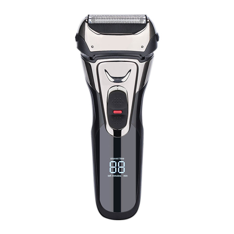 Men 3-Head Reciprocating Electric Shaver LCD Display Washable