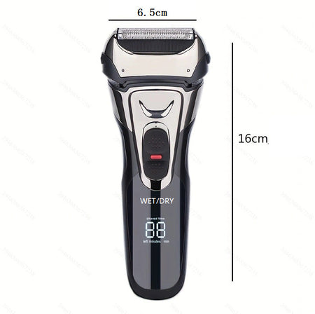 Men 3-Head Reciprocating Electric Shaver LCD Display Washable