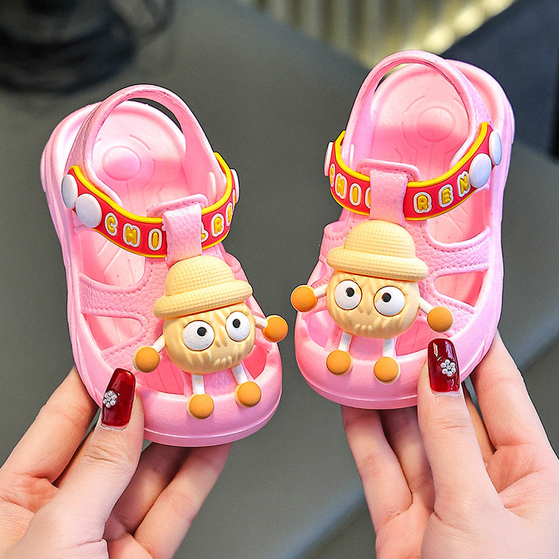 Kids PVC Buckle Sandals Soft Sole Non-Slip Beach Shoes