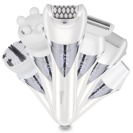 White Cross-border Women's Multifunctional Electric Puller Scraper 6 in 1 Body Hair Trimmer Private Shaving suit