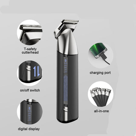 Men 4-in-1 Electric Hair Clipper Shaver Nose Trimmer Grooming Kit