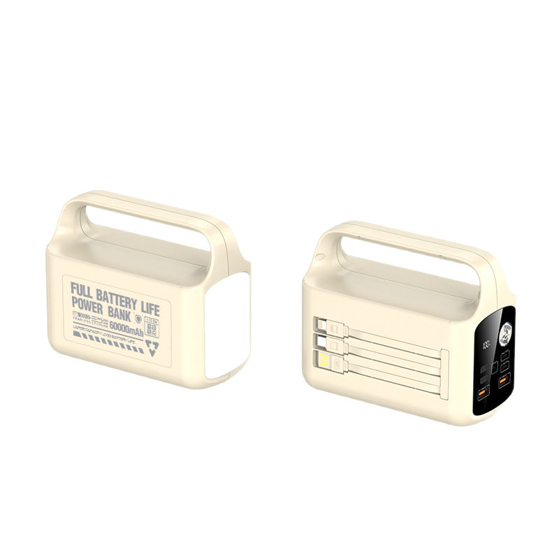 High Capacity Fast Charging Power Bank Outdoor Portable in Beige