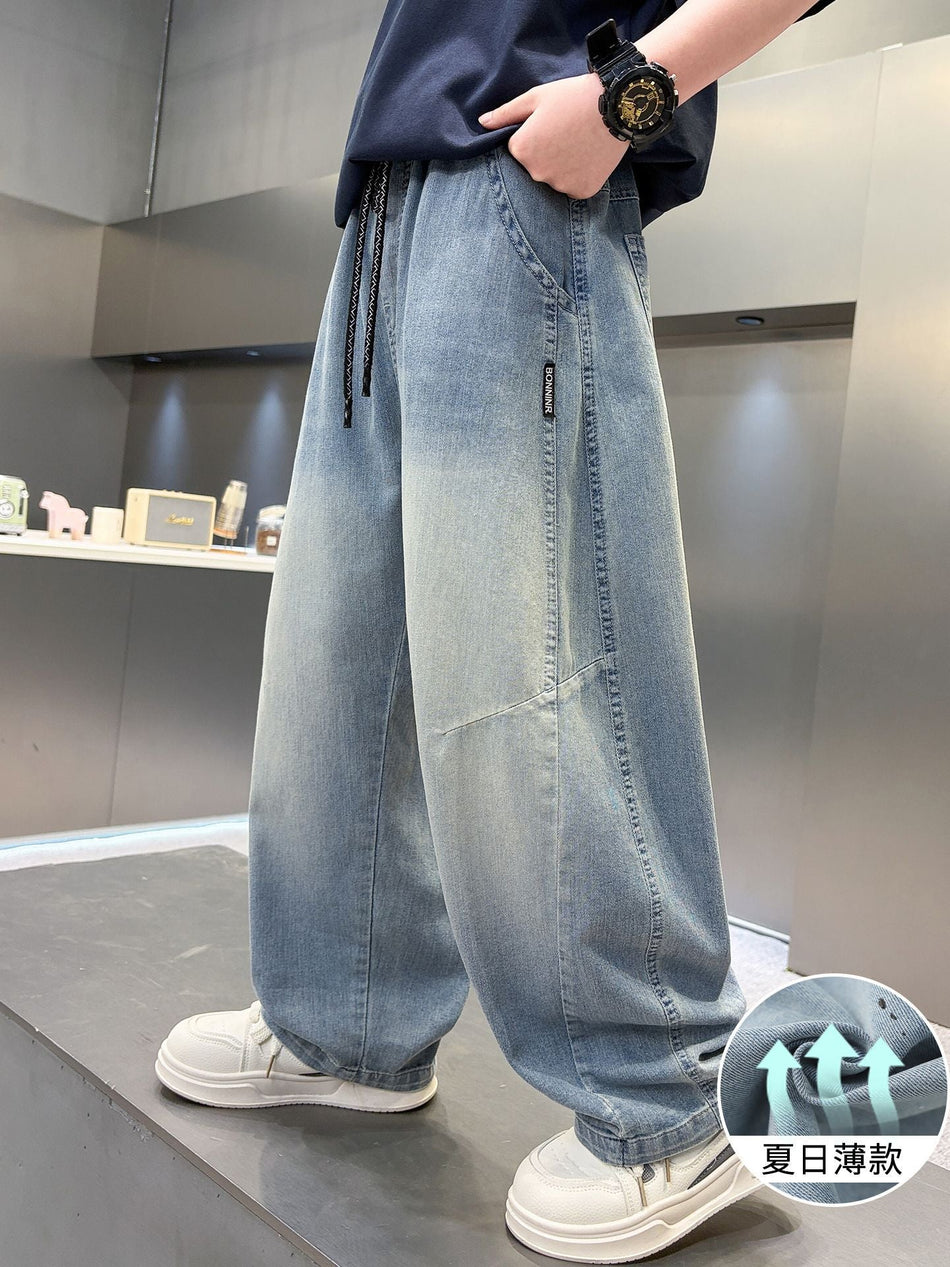 Boys Lightweight Denim Summer Casual Mosquito-Proof Jeans