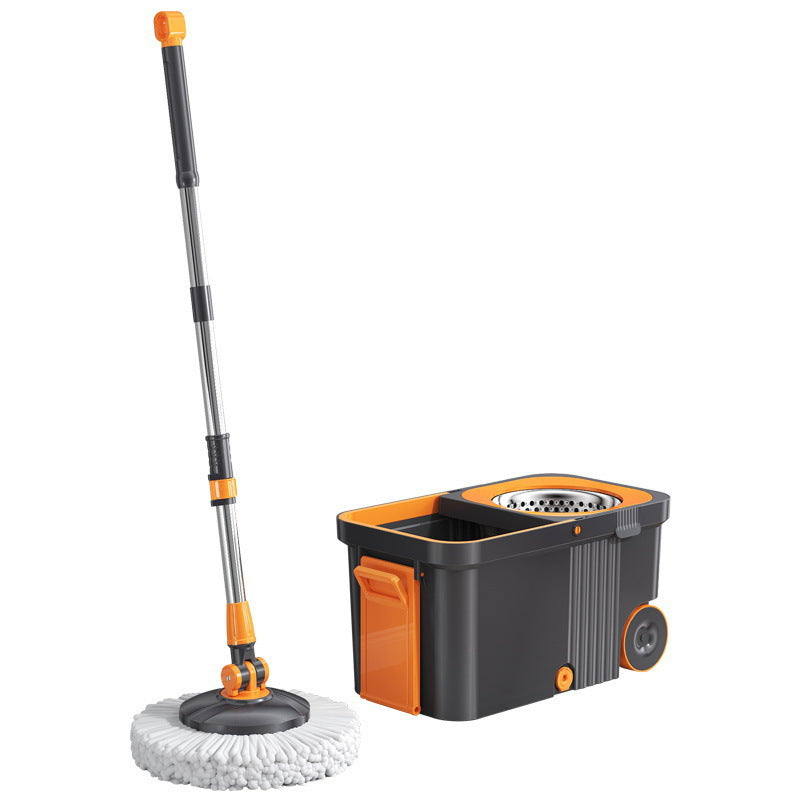 Gray orange Thickened Household Rotary Mop with Hands-Free Automatic Bucket System