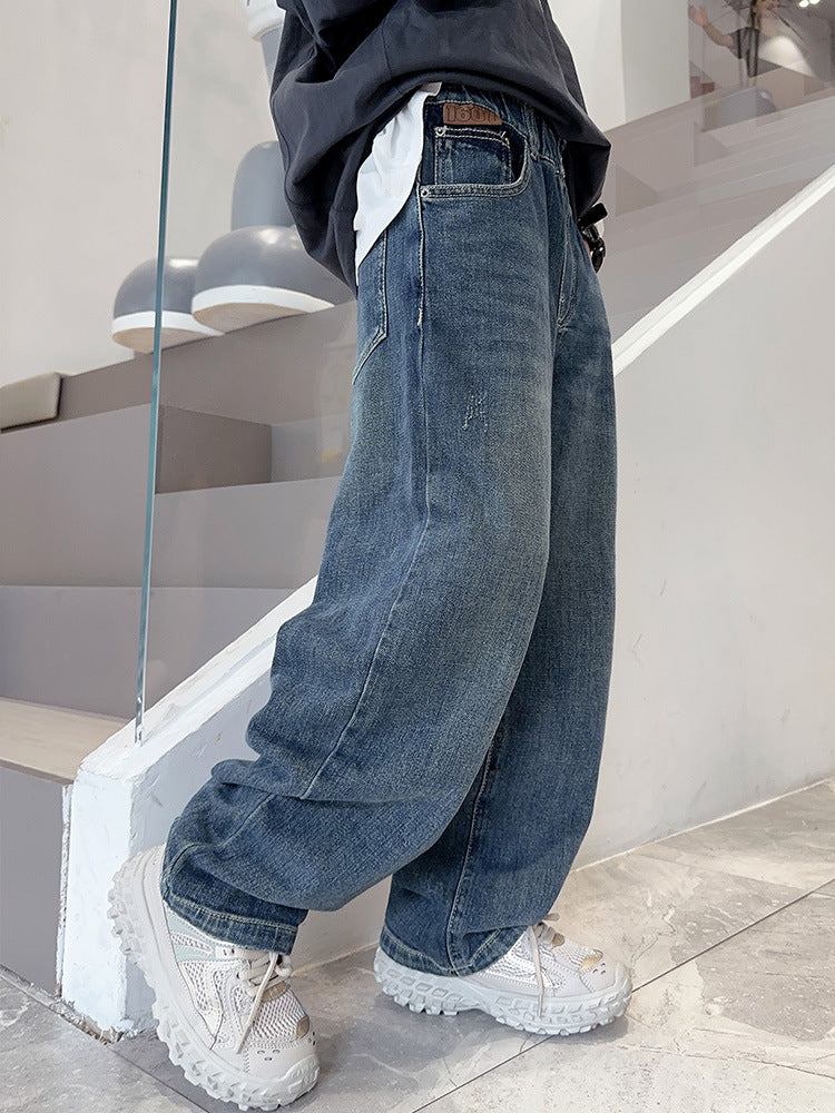 Boys Straight Leg Lightweight Denim Summer Casual Jeans