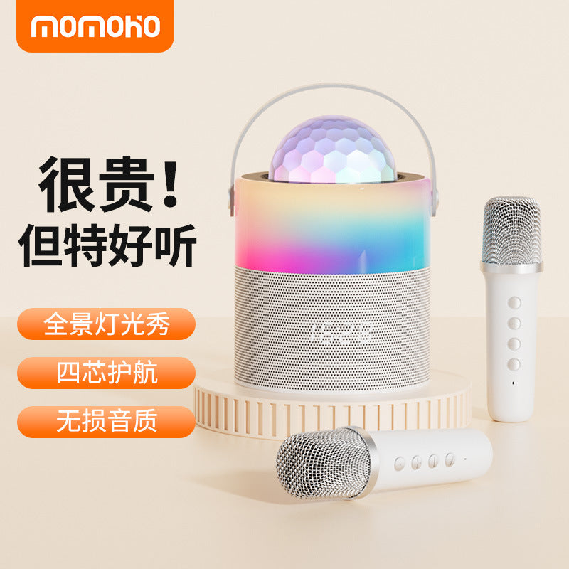Portable Karaoke Bluetooth Speaker with Microphone & LED Light