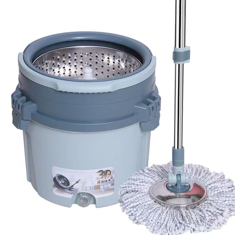 Brown steel Single Bucket Spin Mop Hands-Free Lazy Cleaning System