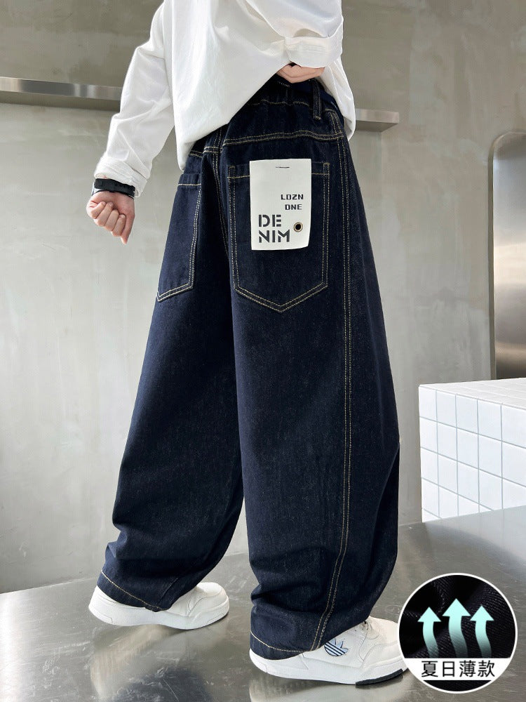 Boys Straight Leg Denim Summer Casual Jeans Trousers