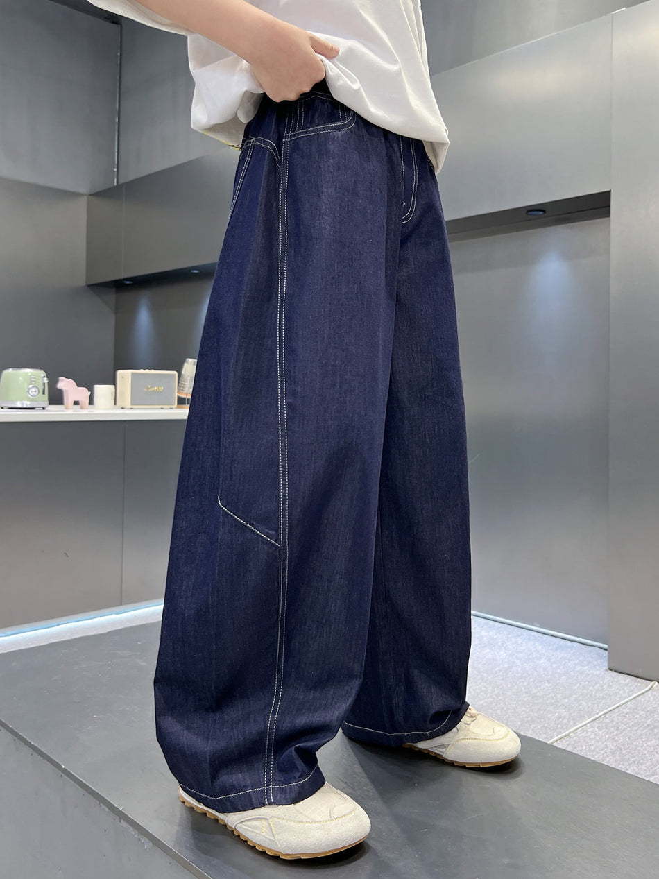 Boys Lightweight Denim Summer Casual Straight Leg Pants