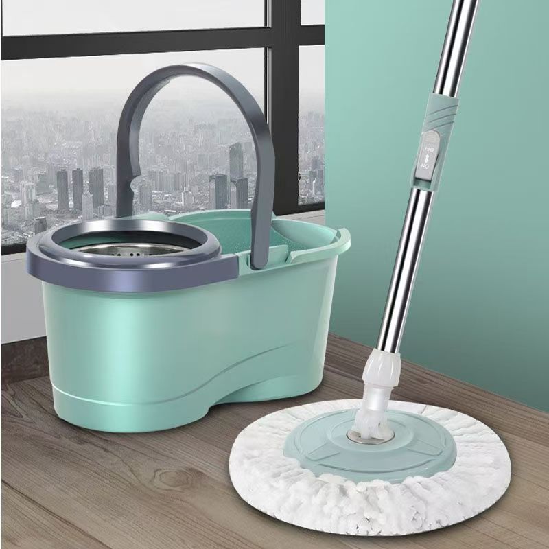 Blue Universal Hands-Free Rotating Mop with Spin Dry Function