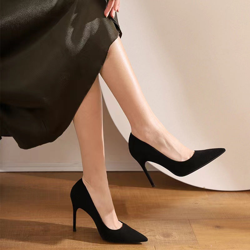 Women's Pointed Toe Suede Stiletto Professional Work Heels