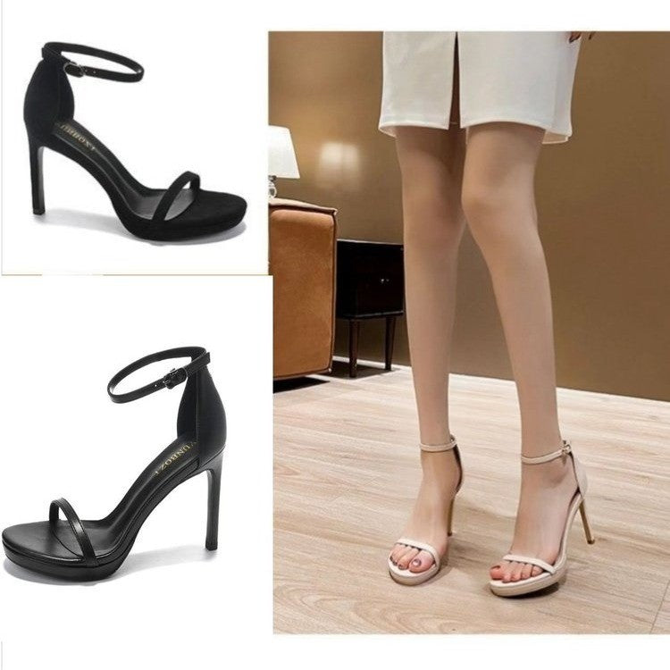 Women's Open Toe Platform Stiletto Buckle Heel Sandals