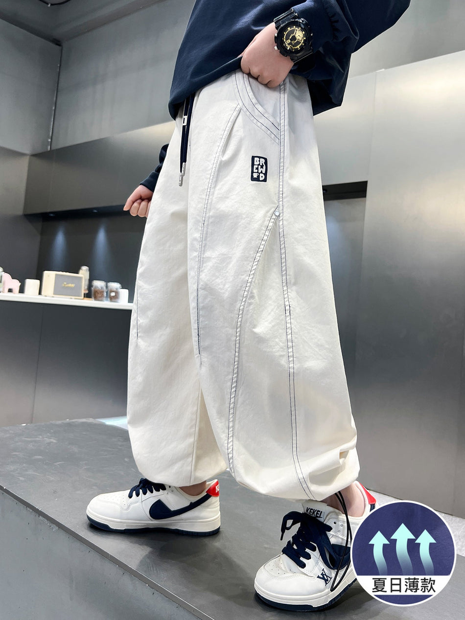 Boys Summer Straight-Leg Casual Pants Lightweight Korean Style