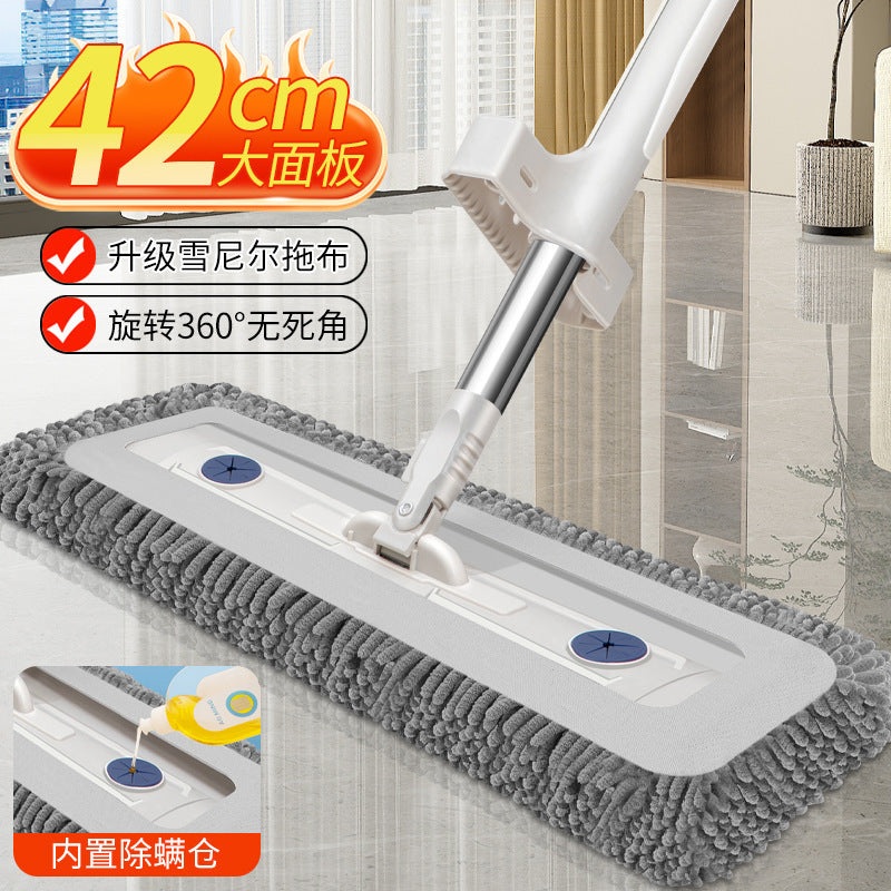 Chenille Flat Mop Stainless Steel Handle Wet Dry Cleaning Mop