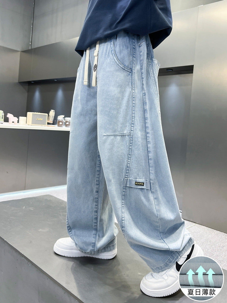 Boys Summer Straight-Leg Denim Pants Korean Style Lightweight