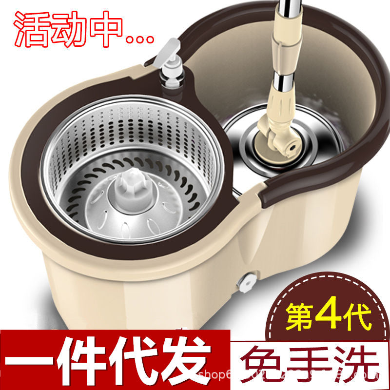 Hands-Free Dual-Drive Rotating Mop Bucket for Home Cleaning