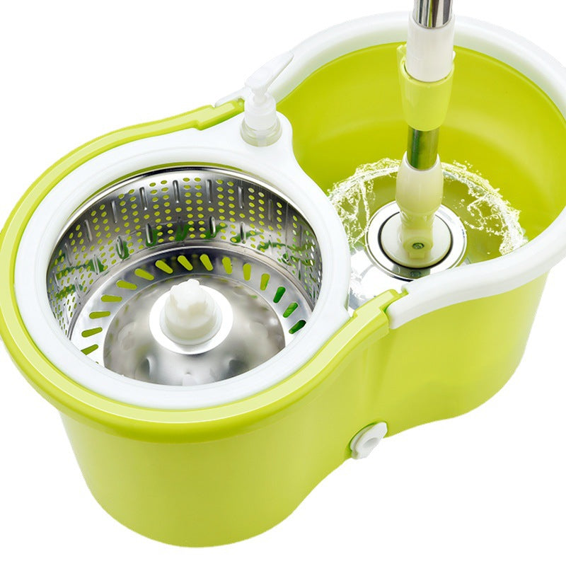Khaki Hands-Free Dual-Drive Rotating Mop Bucket for Home Cleaning