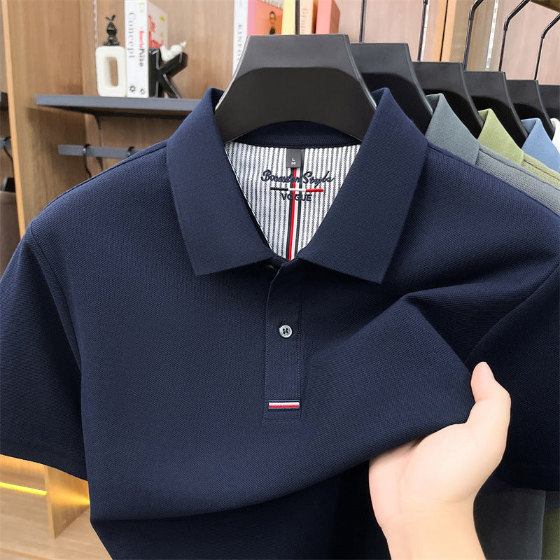 Men's 100% Mercerized Cotton Embroidered Short Sleeve Polo