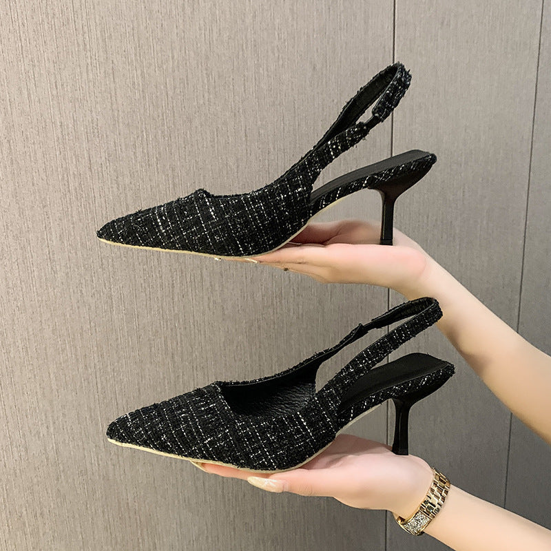 Women's French Style Pointed Toe Stiletto Heel Sandals