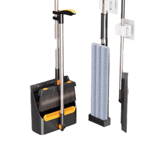 43cm large Foldable Broom and Dustpan Set with Water Scraper Cleaning Tool