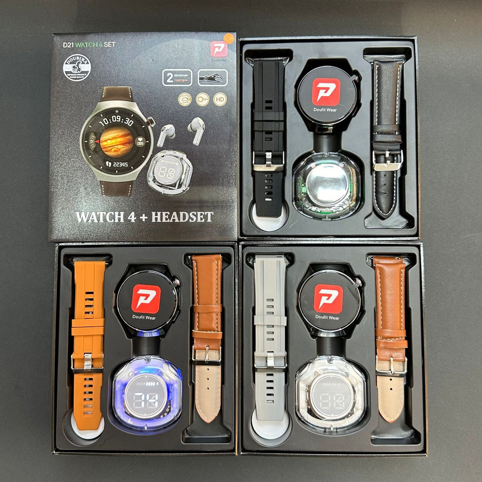D21WATCH4SET Round Screen Smart Watch with Bluetooth Call & Gift