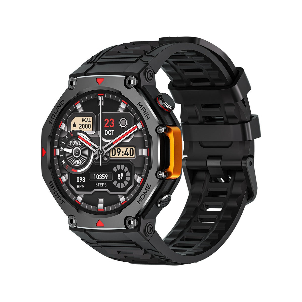 Waterproof Smart Watch with Bluetooth Calling Heart Rate SpO2 Monitor in Orange